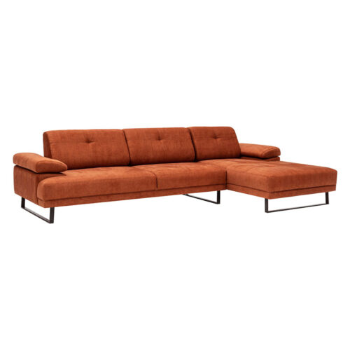 Γωνιακός καναπές με αριστερή γωνία PWF-0586 pakoworld ύφασμα κεραμιδί 314x174x83εκ