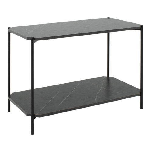 Βοηθητικό τραπέζι Mara MDF ανθρακί μαρμάρου-μαύρο 80x40x55cm